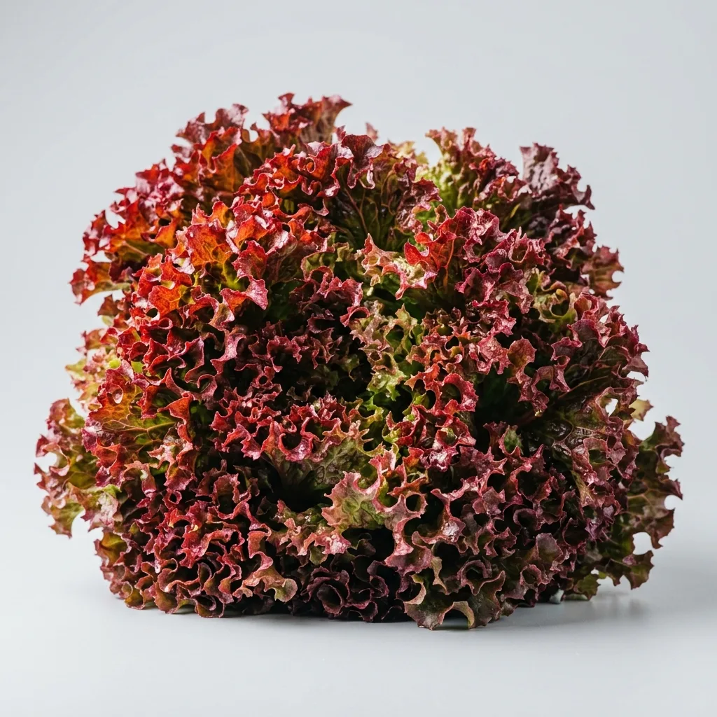 Deep red coral lettuce grown by GritGreen Farms